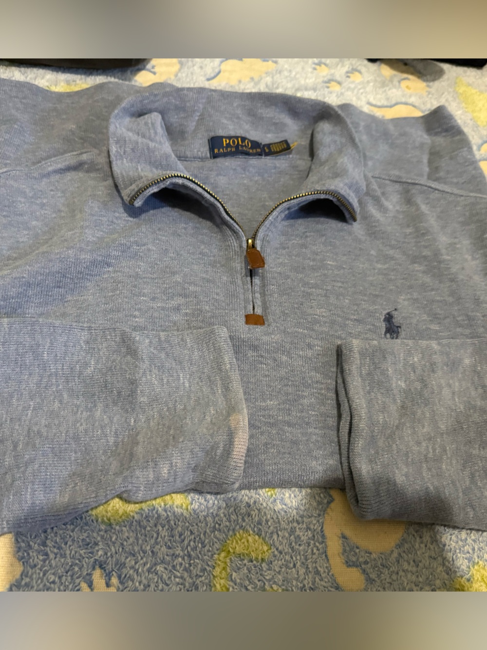 Polo by Ralph Lauren Heathered Light Blue Quarter-Zip